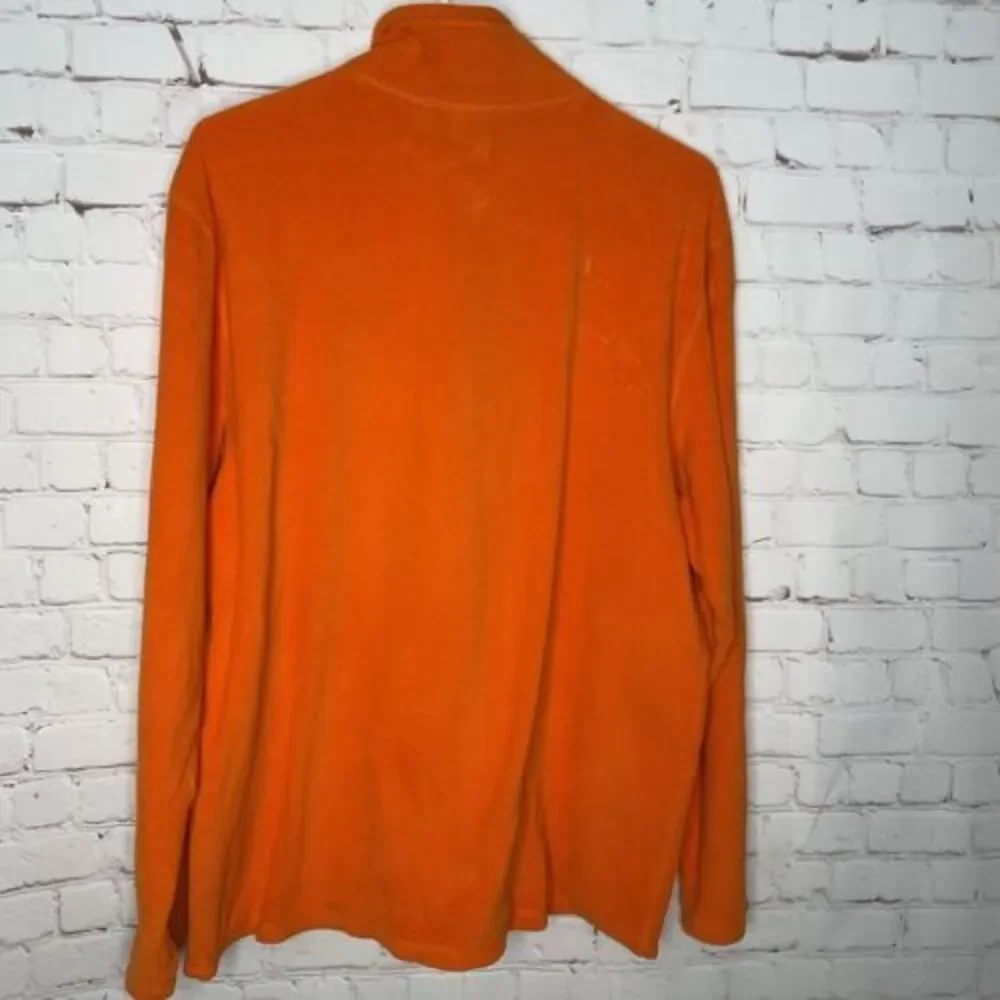 The North‎ Face Sweatshirt Men's Large Orange Fleece Flash Dry 1/3 Zip Pullover